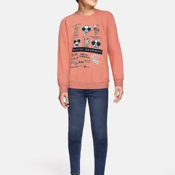 Gini and Jony Boys Peach-Coloured Printed Sweatshirt image 3