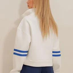 Trend Alacati stili Solid Mock Collar Pullover Sweatshirt image 4