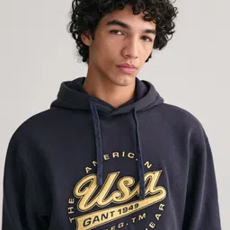 GANT Relaxed Fit Graphic Print Hooded Sweatshirt image 2