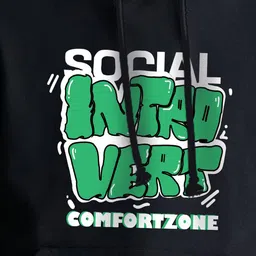 MISCHIEF MONKEY Men Alphanumeric Printed Hooded Sweatshirt image 4