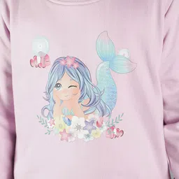 Ninos Dreams Girls Lavender Mermaid Printed Fleece Sweatshirt image 3