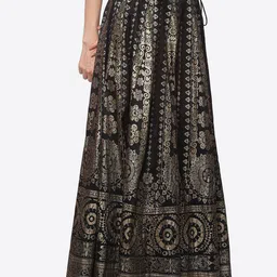 Biba Women Black Printed Flared Maxi Skirt image 2