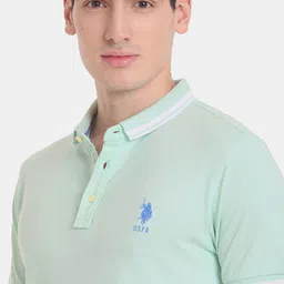 U.S. Polo Assn. Men Polo Collar Slim Fit Cotton T-shirt image 2