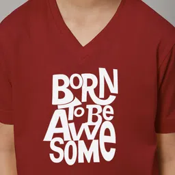 Friskers Boys Typography Printed V-Neck Pure Cotton Bio-Wash T-shirt image 3