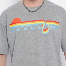 Wear Your Mind Graphic Printed Drop-Shoulder Sleeves Cotton Oversized T-shirt image 2