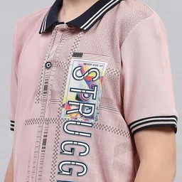 Monte Carlo Boys Polo Collar Short Sleeves Typography Printed Regular Fit Cotton T-shirt image 4
