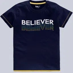 BAESD Boys Pack of 3 Typography Printed Round Neck Short Sleeves Pure Cotton T-shirt image 5