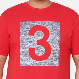 John Pride Men Plus Size Red & Blue Typography Printed Cotton T-shirt image 4