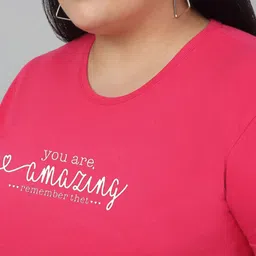 Trend Level Plus Size Typography Printed Cotton T-shirt image 5