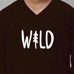 Friskers Boys Typography Printed V-Neck T-shirt image 2