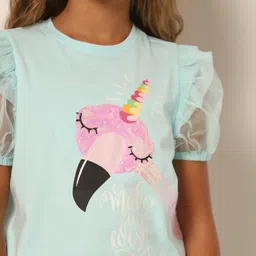 Vero Moda Girls Camouflage Puff Sleeves T-shirt image 2