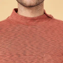 7 Alt by Pantaloons Abstract Printed High Neck Pockets Cotton Relaxed Fit T-shirt image 2