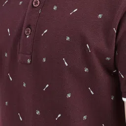 Crimsoune Club Boys Self Design Printed Cotton Slim Fit T-shirt image 2