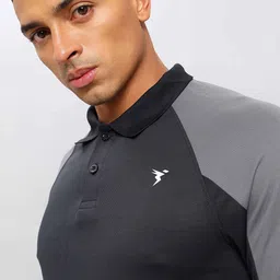 Technosport Colourblocked Polo Collar Antimicrobial Training T-shirt image 2