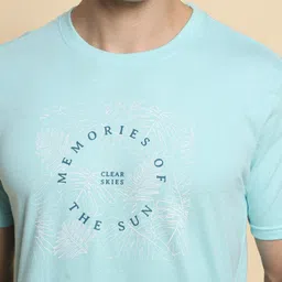 Dennis Lingo Sea Green Typography Printed Slim Fit T-shirt image 2