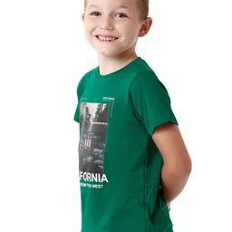 KATE & OSCAR Boys Green Printed T-shirt image 3