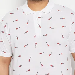 THE MILLION CLUB Plus Size Conversational Printed Polo Collar Cotton T-shirt image 4