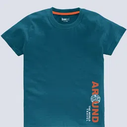 BAESD Boys Pack Of 5 Typography Printed T-shirts image 4