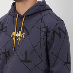 Mufti Typography Printed Hooded Cotton Pullover Sweatshirt image 2