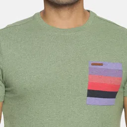 Steenbok Men Green Solid Pocket T-shirt image 3