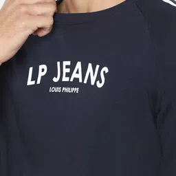 Louis Philippe Jeans Typography Printed Round Neck Cotton Pullover Sweatshirt image 2