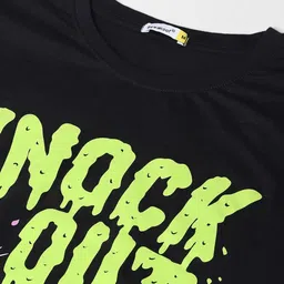 Bewakoof Men Black Printed Cotton T-shirt image 2