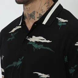 Mufti Floral Printed Cotton T-shirt image 4