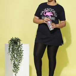 9shines Label Pack Of 2 Graphic Printed Cotton Longline Lounge T-Shirts image 2