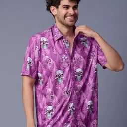 GO DEVIL Floral Printed Casual Regular Fit Shirt image 5