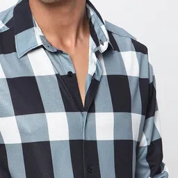 Mufti Slim Fit Buffalo Checks Casual Shirt image 3