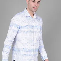 Crimsoune Club Classic Slim Fit Geometric Printed Pure Cotton Casual Shirt image 3