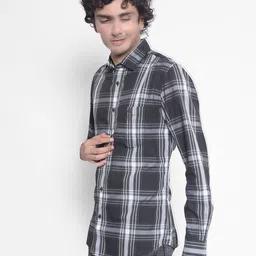 Crimsoune Club Slim Fit Tartan Checked Opaque Cotton Casual Shirt image 5