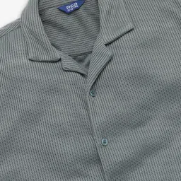 R&B Boys Textured Self Design Cuban Collar Casual Shirt image 4