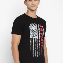 appulse Men Black Graphic Printed Cotton Regular Fit T-shirt image 3