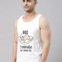 Bushirt Men White Printed Pure Cotton T-shirt image 3