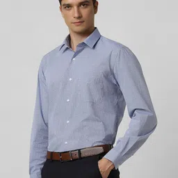 Peter England Men Spread Collar Checked Cotton Formal Shirt image 3