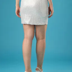 Globus Sequinned Stripes Side Slit Mini Pencil Skirt image 3