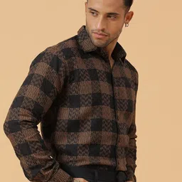 JAVINISHKA Relaxed Tailored Fit Checked Pure Cotton Casual Shirt image 3