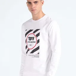 Flying Machine Printed Pure Cotton Pullover Sweatshirt image 2