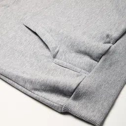 Campus Sutra Men Grey Printed Hooded Cotton Sweatshirt image 3