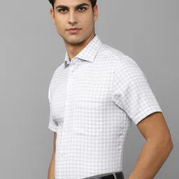 Louis Philippe Men Grid Tattersall Checked Pure Cotton Formal Shirt image 4