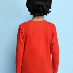 NUSYL Boys Red & White Printed Cotton T-shirt image 4