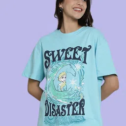 Fabflee Pack of 2 Frozen Printed Drop-Shoulder Sleeves Cotton T-shirt image 3