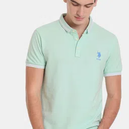 U.S. Polo Assn. Men Polo Collar Slim Fit Cotton T-shirt image 3