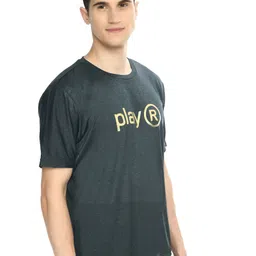 playR Round Neck Short Sleeves Regular Fit Typography Printed Dri-FIT T-shirt image 5