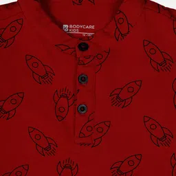 Bodycare Boys Conversational Printed Henley Neck Cotton T-shirt image 3