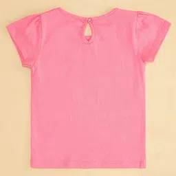 Pantaloons Baby Girls Cotton Round Neck Cap Sleeves Applique CasualT-shirt image 4