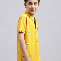 Monte Carlo Boys Geometric Printed Polo Collar Cotton T-shirt image 4