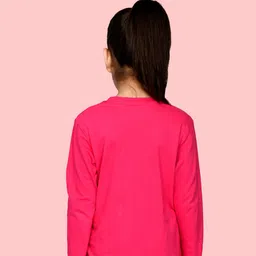 NUSYL Girls Black & Pink Pack of 2 Graphic Printed T-shirts image 3