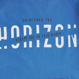 Pantaloons Junior Boys Blue Typography Printed Cotton T-shirt image 2